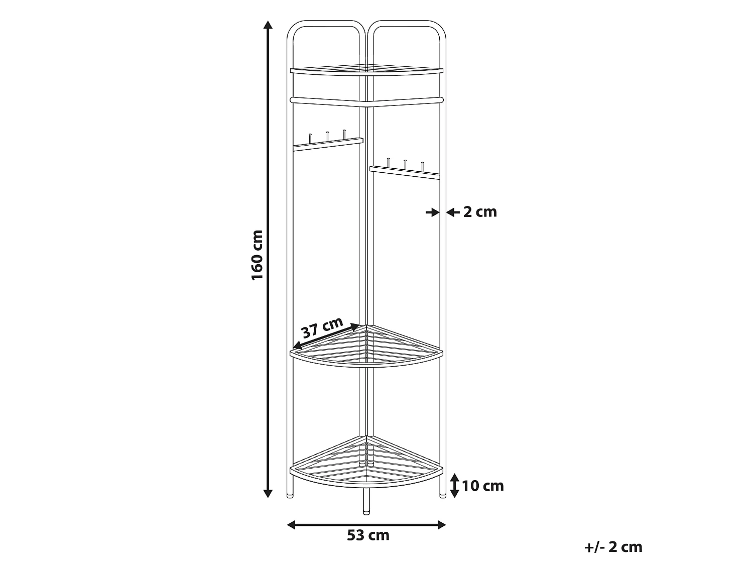 Corner Coat Stand LAWTON Gold