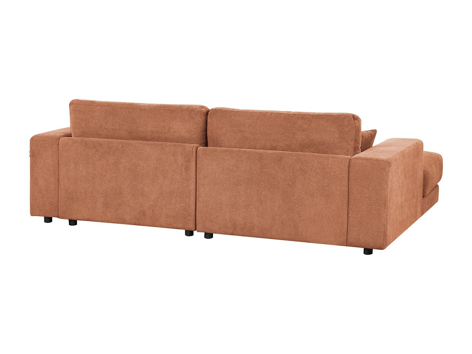 Canapé d'Angle à gauche Minimaliste en Tissu Rembourré 3 Places avec Coussins Supplémentaire Rouge Clair Lofoten