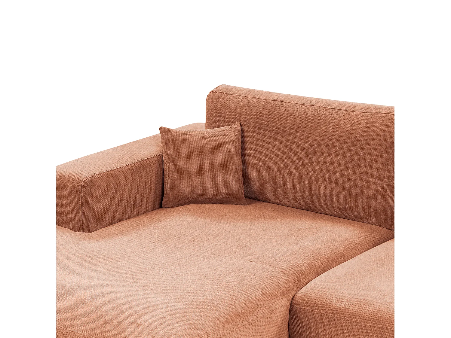 Canapé d'Angle à gauche Minimaliste en Tissu Rembourré 3 Places avec Coussins Supplémentaire Rouge Clair Lofoten