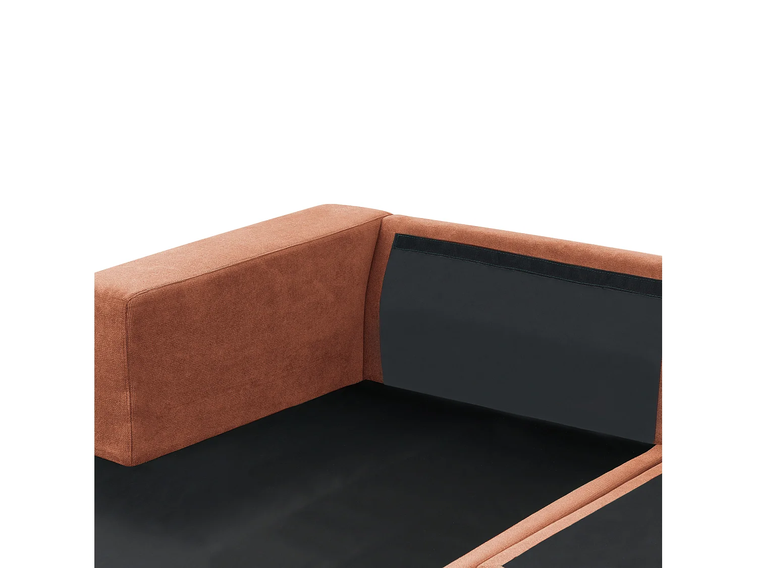 Canapé d'Angle à gauche Minimaliste en Tissu Rembourré 3 Places avec Coussins Supplémentaire Rouge Clair Lofoten