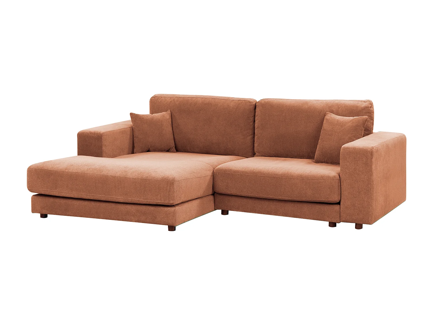 Canapé d'angle LOFOTEN Tissu Rouge clair 3 places Côté droit