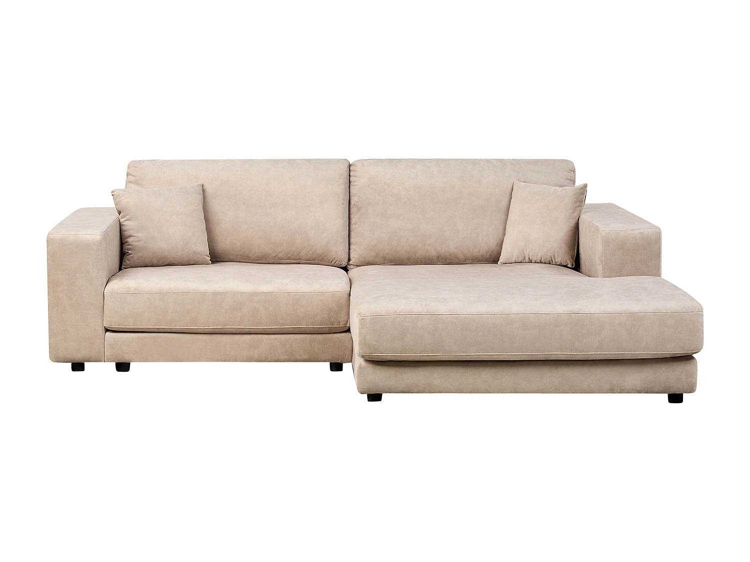 Sofá de canto LOFOTEN Veludo Creme 3 lugares à esquerda