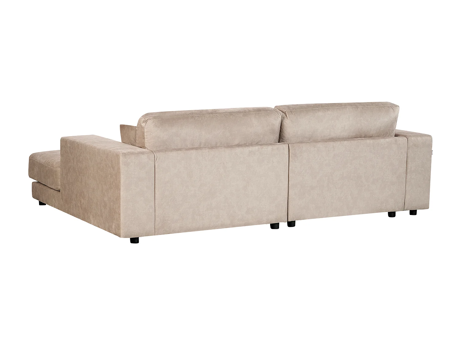 Sofá de canto LOFOTEN Veludo Creme 3 lugares à esquerda