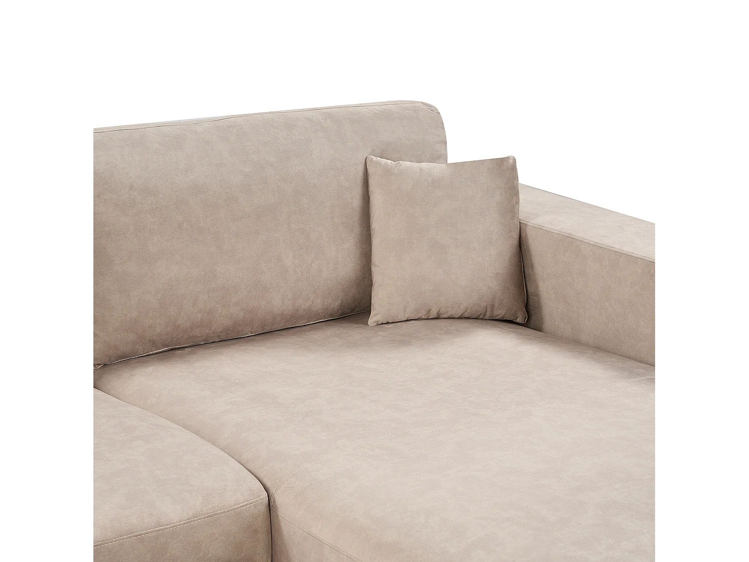 Sofá de canto LOFOTEN Veludo Creme 3 lugares à esquerda