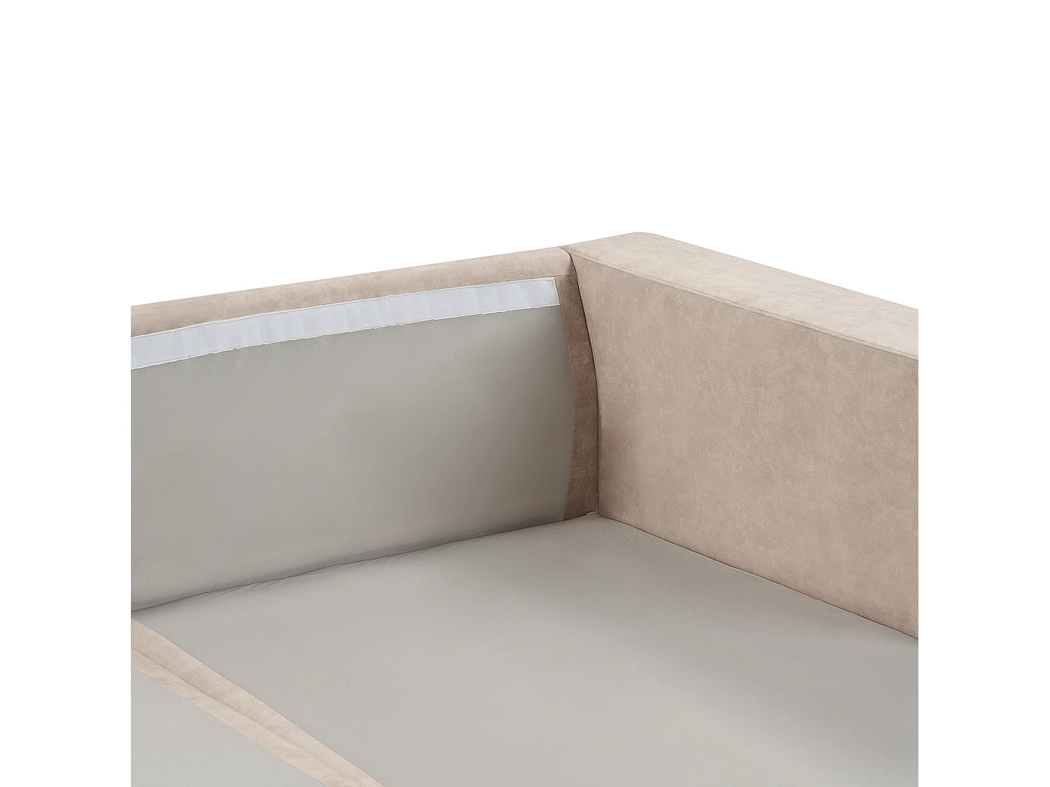Sofá de canto LOFOTEN Veludo Creme 3 lugares à esquerda