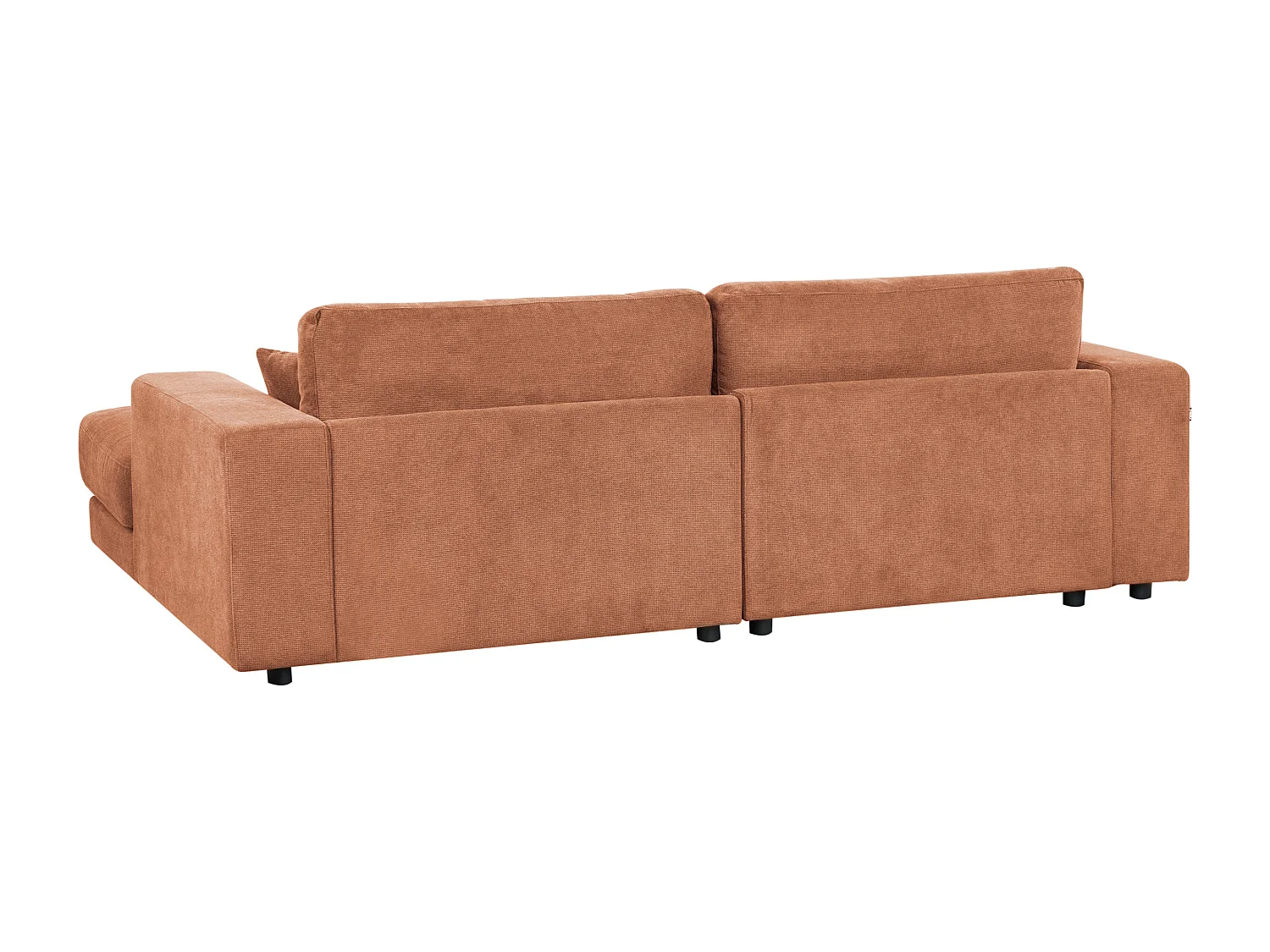 Canapé d'Angle à droite Minimaliste en Tissu Rembourré 3 Places avec Coussins Supplémentaire Rouge Clair Lofoten