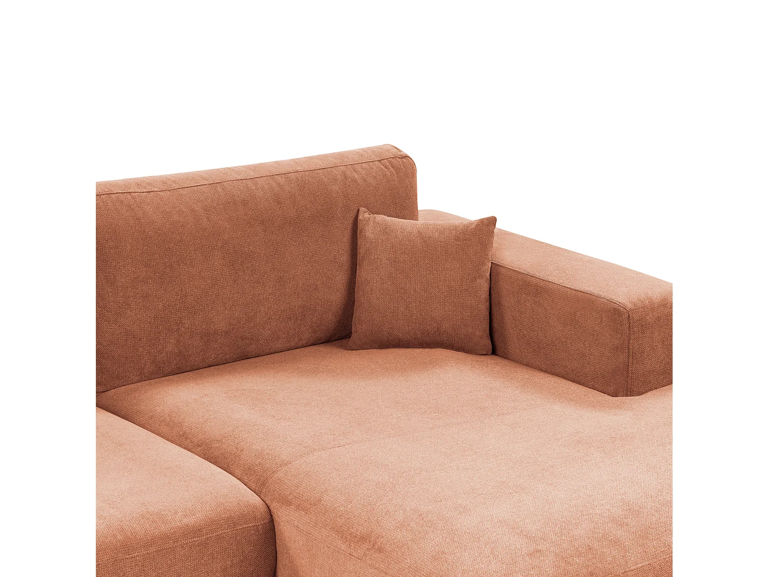 Canapé d'Angle à droite Minimaliste en Tissu Rembourré 3 Places avec Coussins Supplémentaire Rouge Clair Lofoten