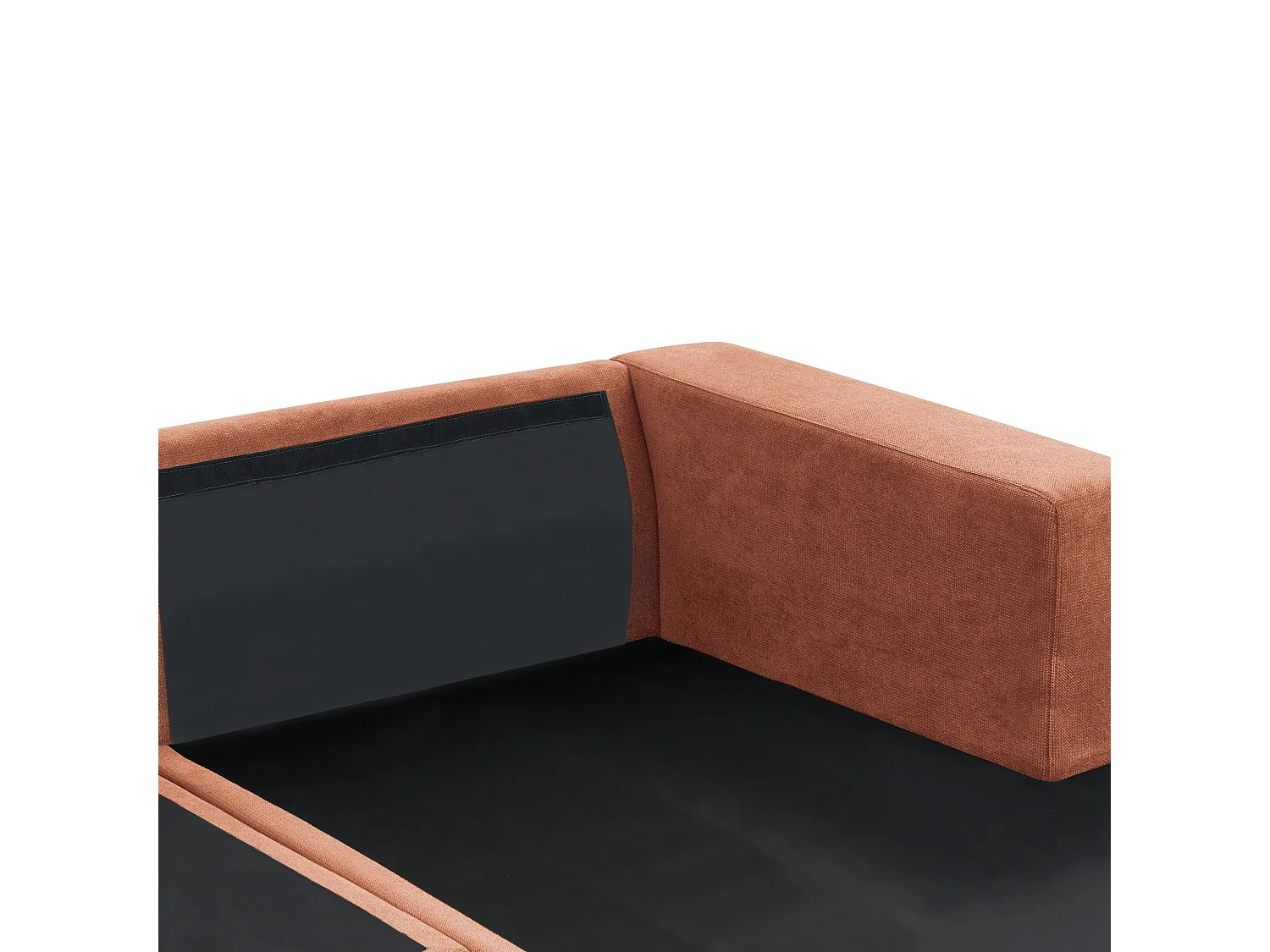 Canapé d'Angle à droite Minimaliste en Tissu Rembourré 3 Places avec Coussins Supplémentaire Rouge Clair Lofoten