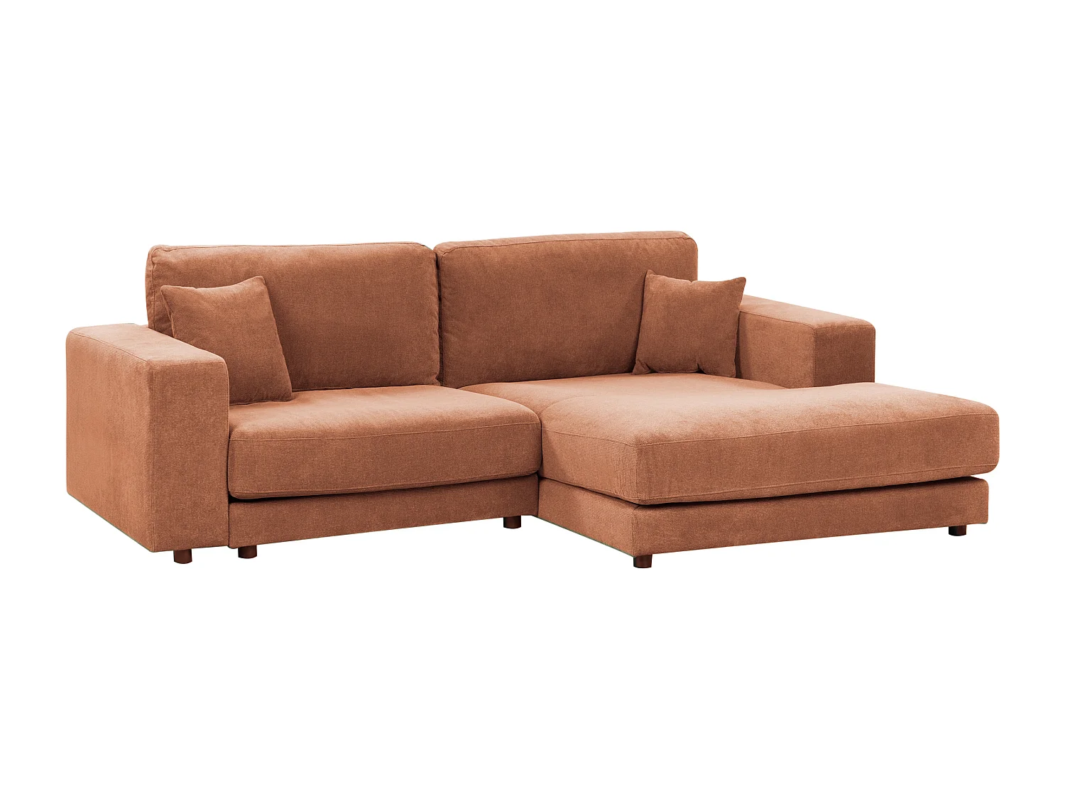 Canapé d'angle LOFOTEN Tissu Rouge clair 3 places Côté gauche