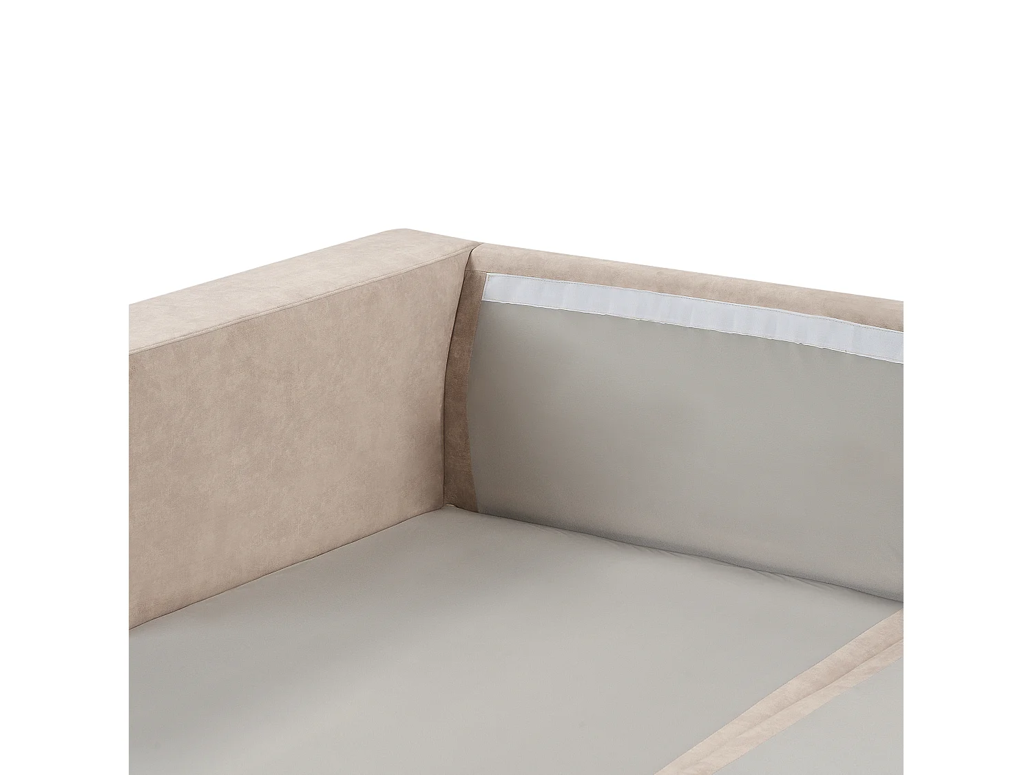 Canapé d'Angle à gauche Minimaliste en Velours avec Coussins Supplémentaires 3 Places Beige Lofoten