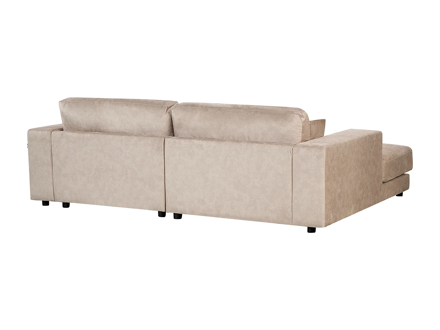 Canapé d'angle LOFOTEN Velours Beige 3 places Côté droit