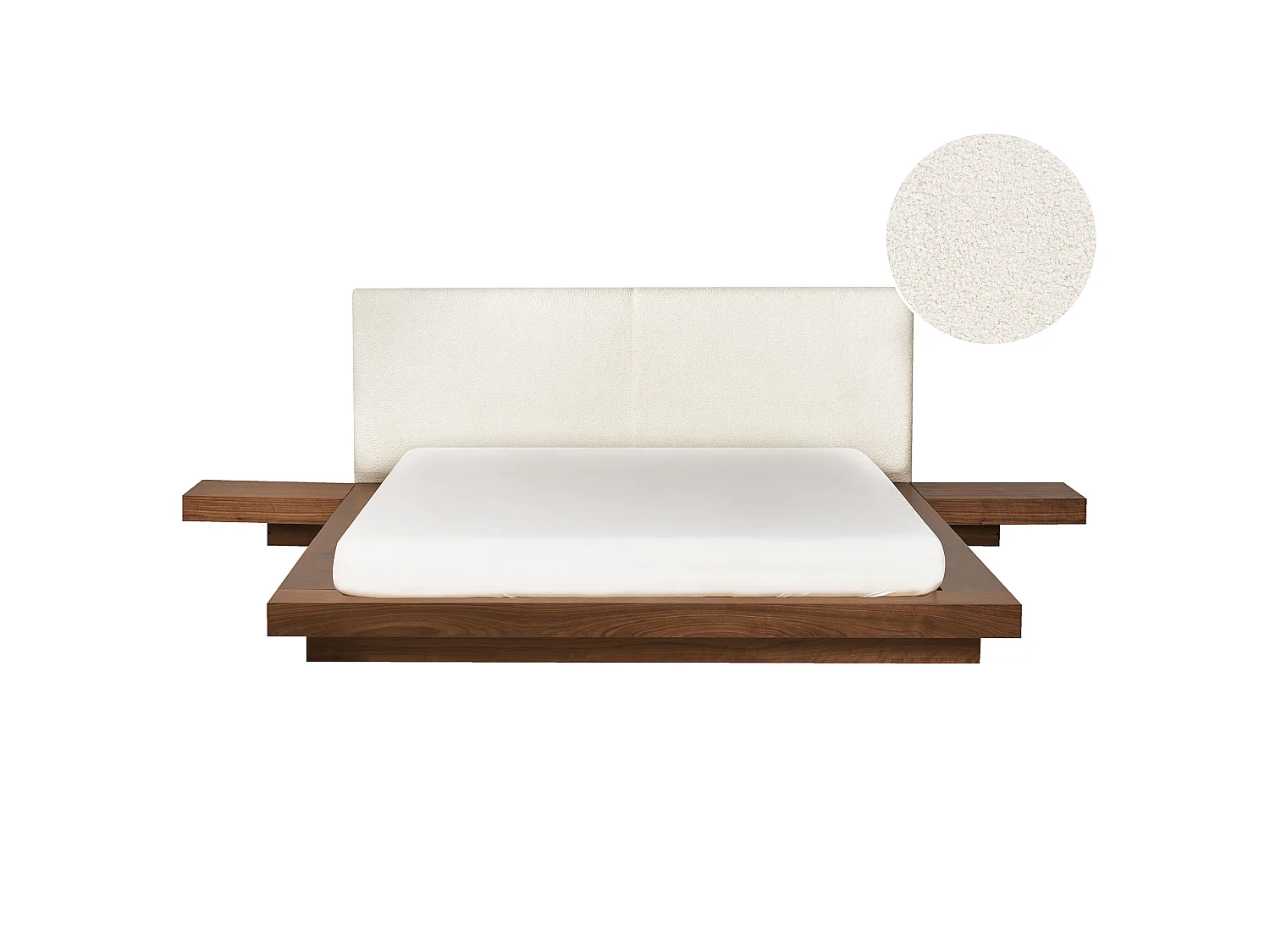 Bed Boucle ZEN 160 x 200 cm (EU King Size) Brown Ash Wood