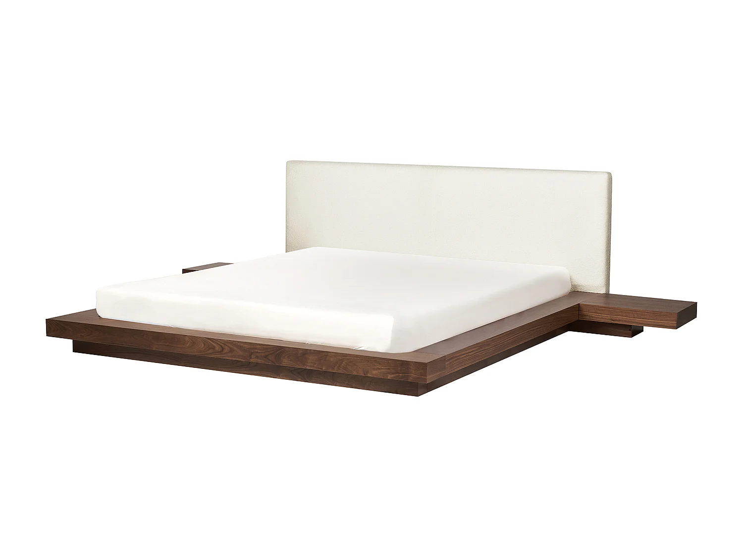 Bed Kunstleer ZEN 180 x 200 cm Bruin essenhout