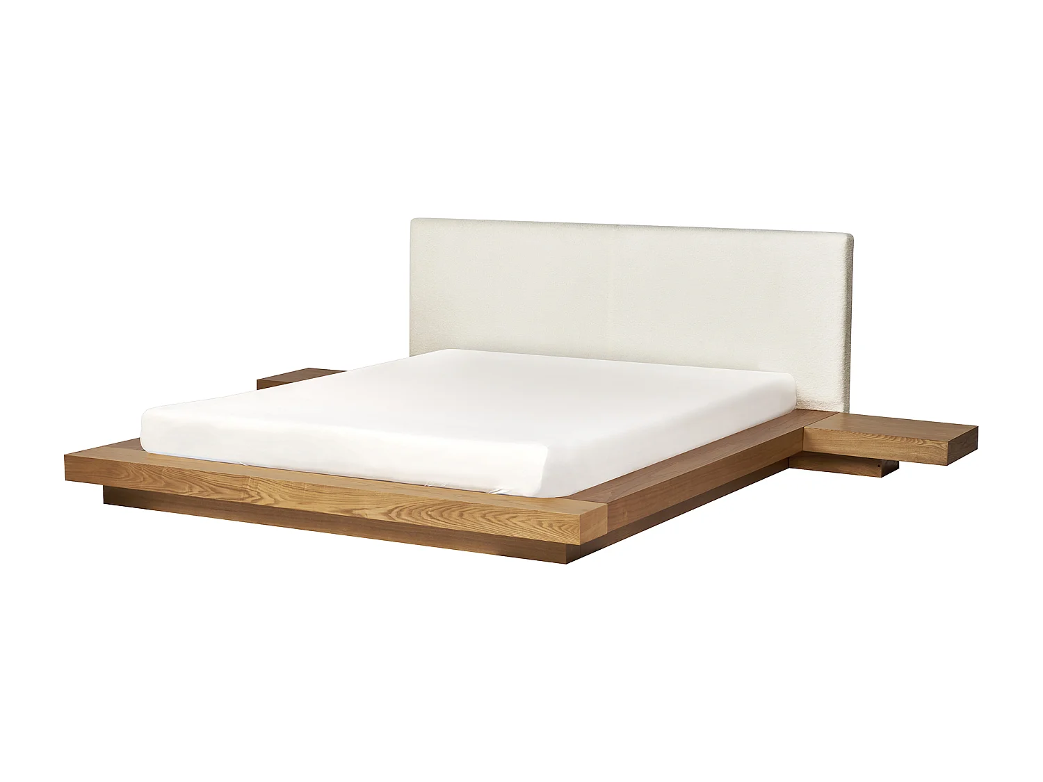Bett mit Lattenrost Bouclé ZEN 160 x 200 cm Naturfarbene Esche