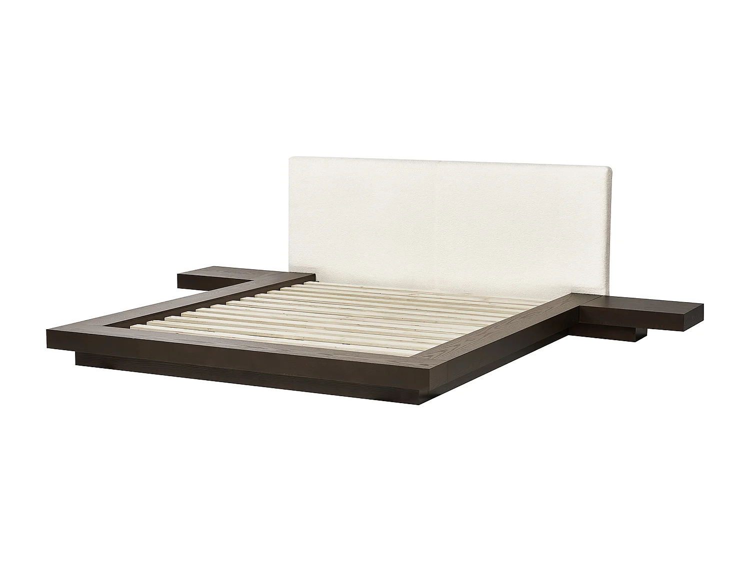 Lit avec sommier Bouclé ZEN 160 x 200 cm Frêne foncé