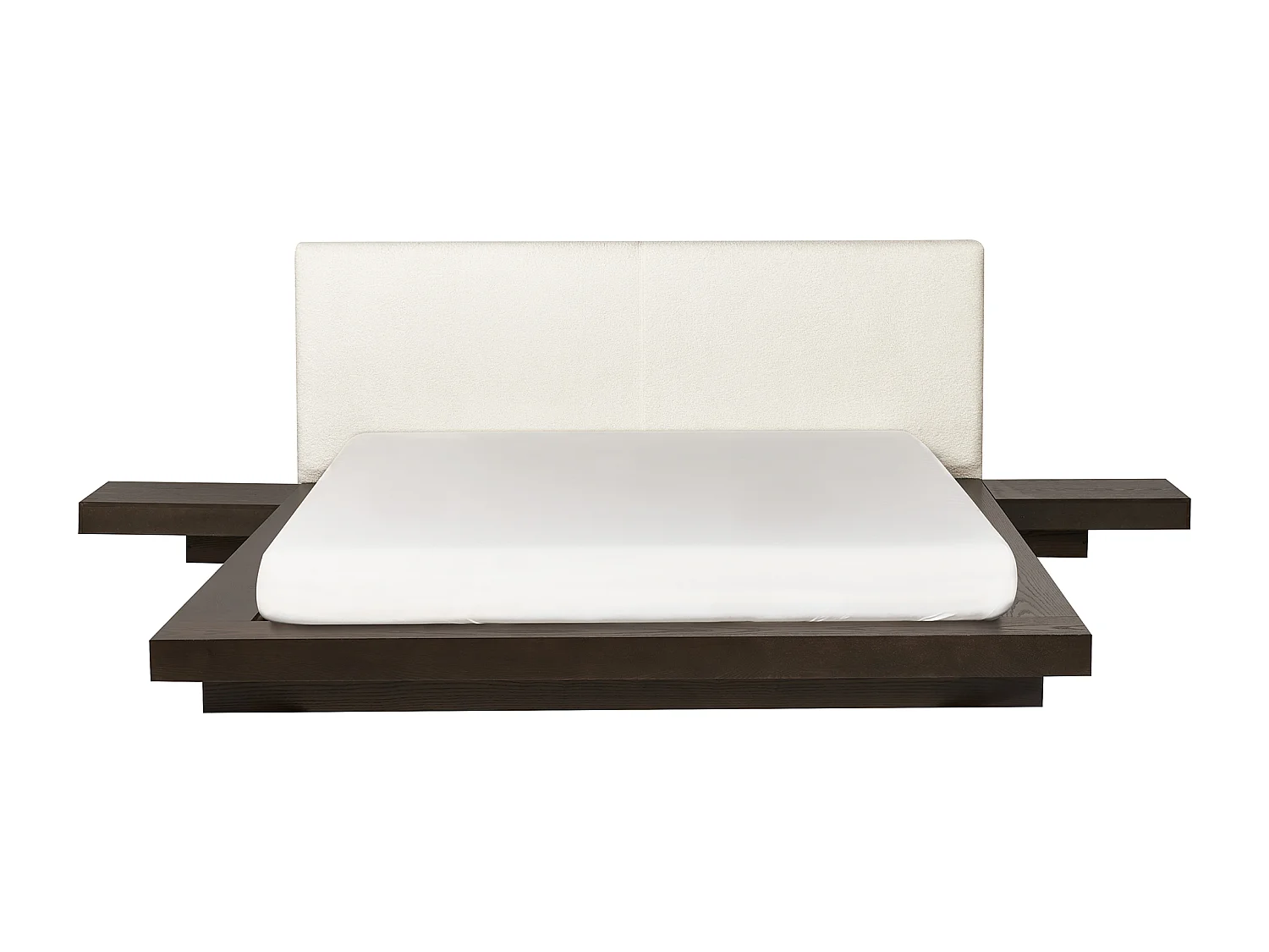 Bett mit Lattenrost Bouclé ZEN 160 x 200 cm Dunkle Esche