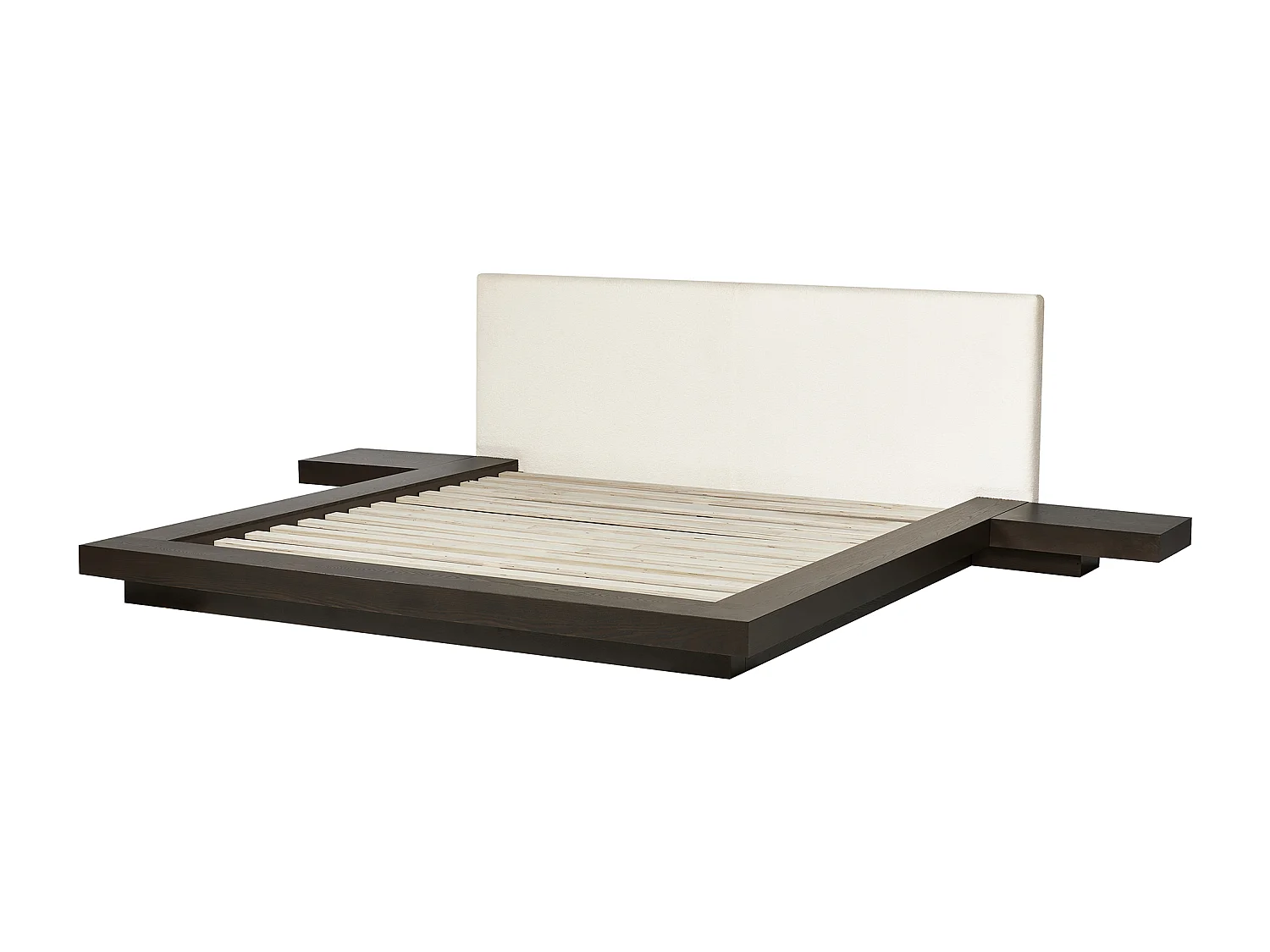 Bed Bouclé ZEN 180 x 200 cm Donker essenhout