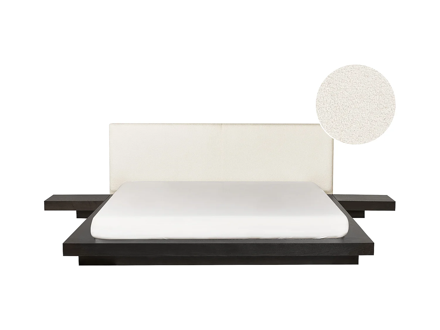 Bett mit Lattenrost Bouclé ZEN 180 x 200 cm Dunkle Esche