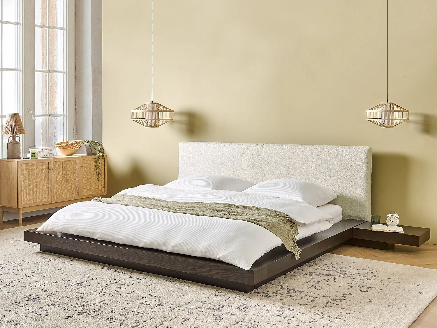 Letto Bouclé ZEN 180 x 200 cm Frasino scuro