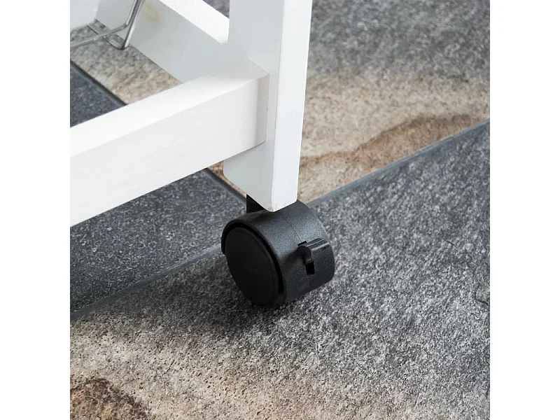 Meyvaser - Carro de Cocina con Ruedas 37x37x85 Blanco Tapa Madera Oporto 6