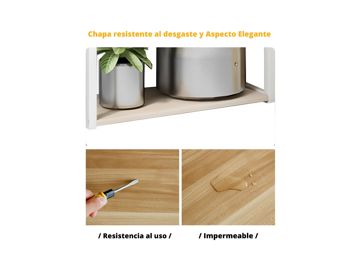 Estantería de Cocina Unidad de Cocina Alta con estantes de Almacenamiento, Marco de Metal Blanco, Estante Industrial para microondas 50x30x100 Cm, Col