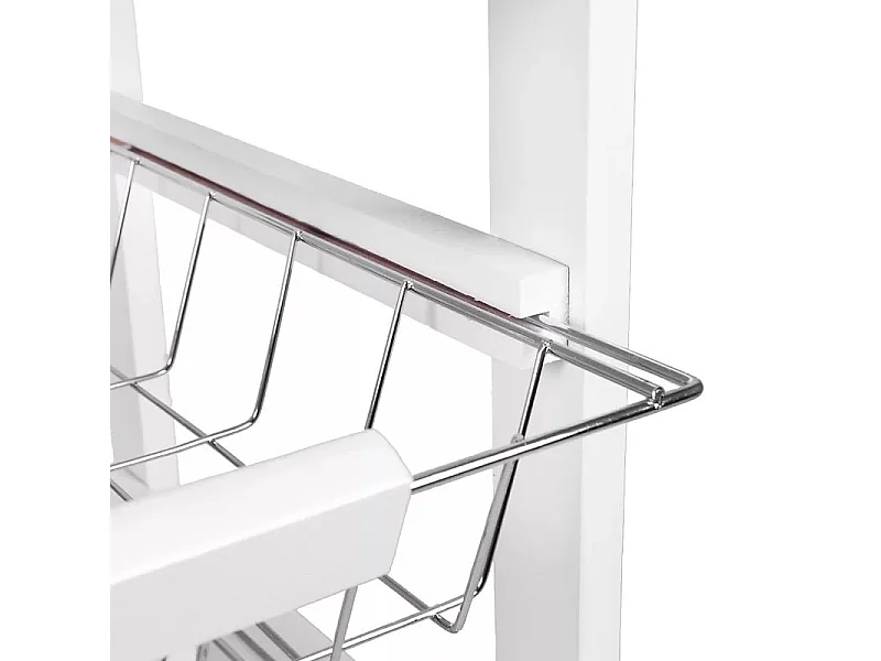 Meyvaser - Carro de Cocina con Ruedas Bahia 2 Blanco 4 cestas y cajón 37x37x85 cm