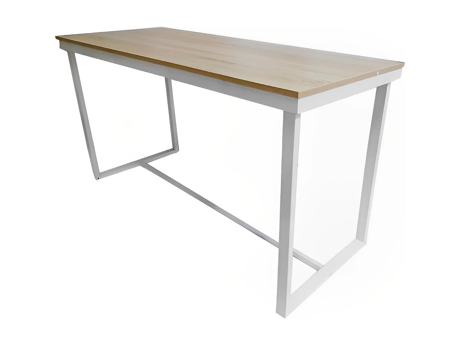 Mesa de Escritorio 140 Cm, Mesa de Ordenador, para Oficina, Dormitorio,Mesa Salon Comedor, Estructura de Acero Color Blanco 58x74x140 Cm