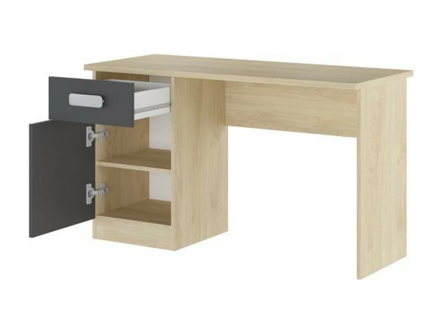 Mesa de Estudio, Escritorio con 2 Cajones, Mesa de Ordenador, Acabado en Color Blanco y Cambrian 70.8 x 120 x 49.8 cm