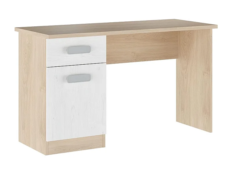 Mesa de Estudio, Escritorio con 2 Cajones, Mesa de Ordenador, Acabado en Color Blanco y Cambrian 70.8 x 120 x 49.8 cm