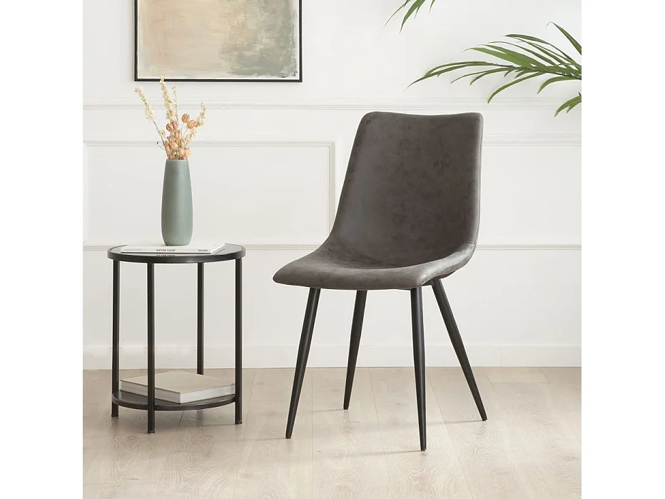 Chaise rembourrée en tapisserie Gris (618) 44x87