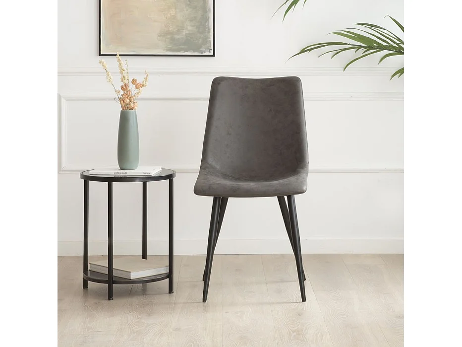 Chaise rembourrée en tapisserie Gris (618) 44x87