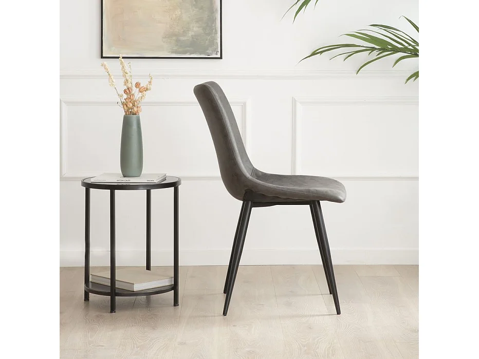 Chaise rembourrée en tapisserie Gris (618) 44x87