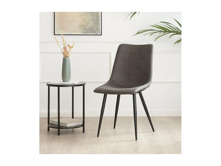 Chaise rembourrée en tapisserie Gris (618) 44x87