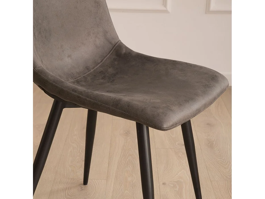 Sedia in tessuto rivestimento e gambe metalliche Grigio 52x87