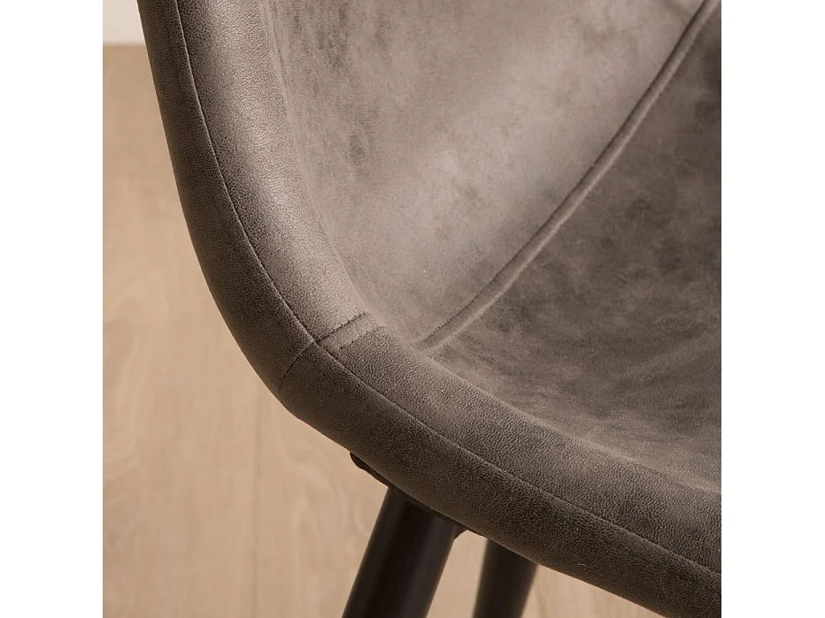 Sedia in tessuto rivestimento e gambe metalliche Grigio 52x87