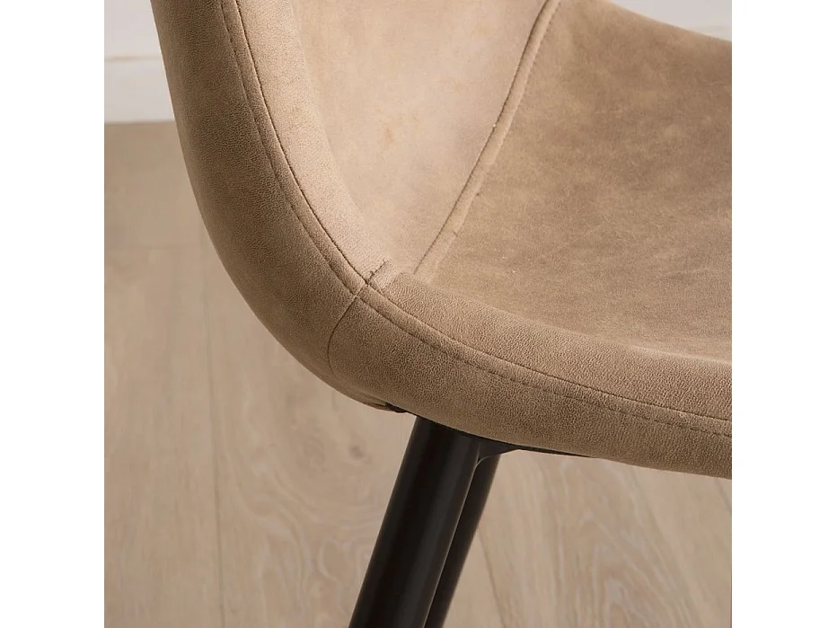 Sedia in tessuto rivestimento e gambe metalliche Cammello 52x87