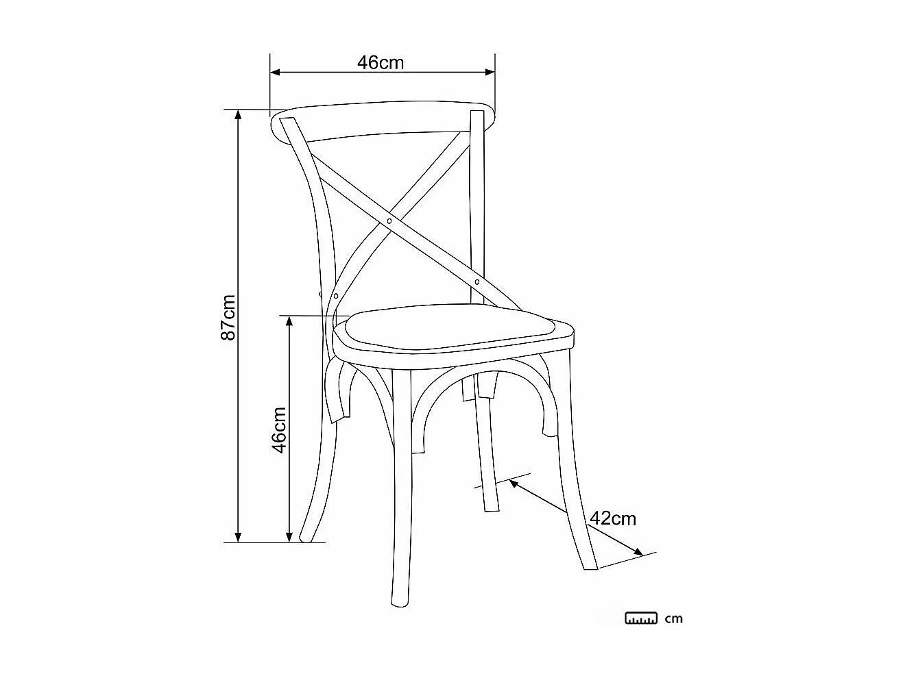 Chaise bois orme naturel 46x87