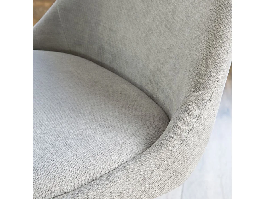 Chaise rembourrée en tissu et bois Beige (610) 47x87