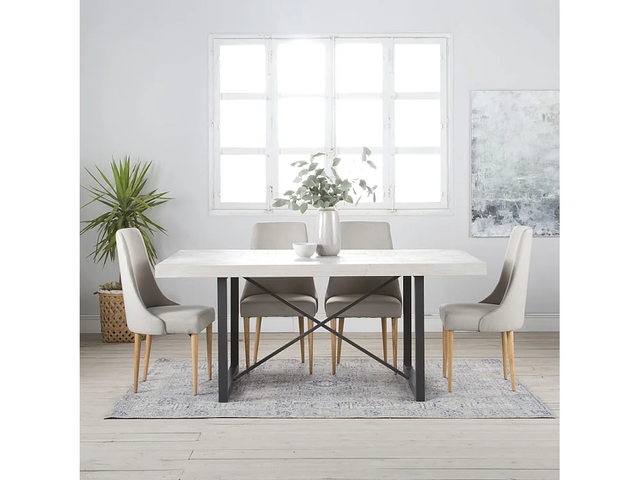 Sedia in tessuto legno / sciuma pu / tessile Beige 59x96