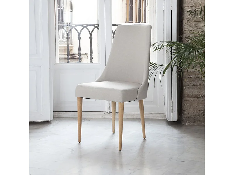Chaise rembourrée en bois Beige (634) 52x96