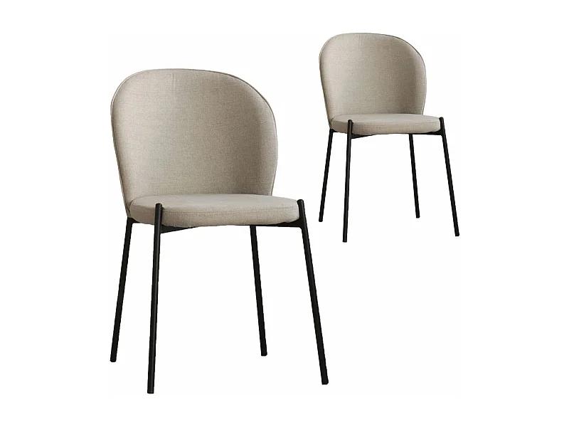 Pack de 2 chaises tissu Beige 48x85