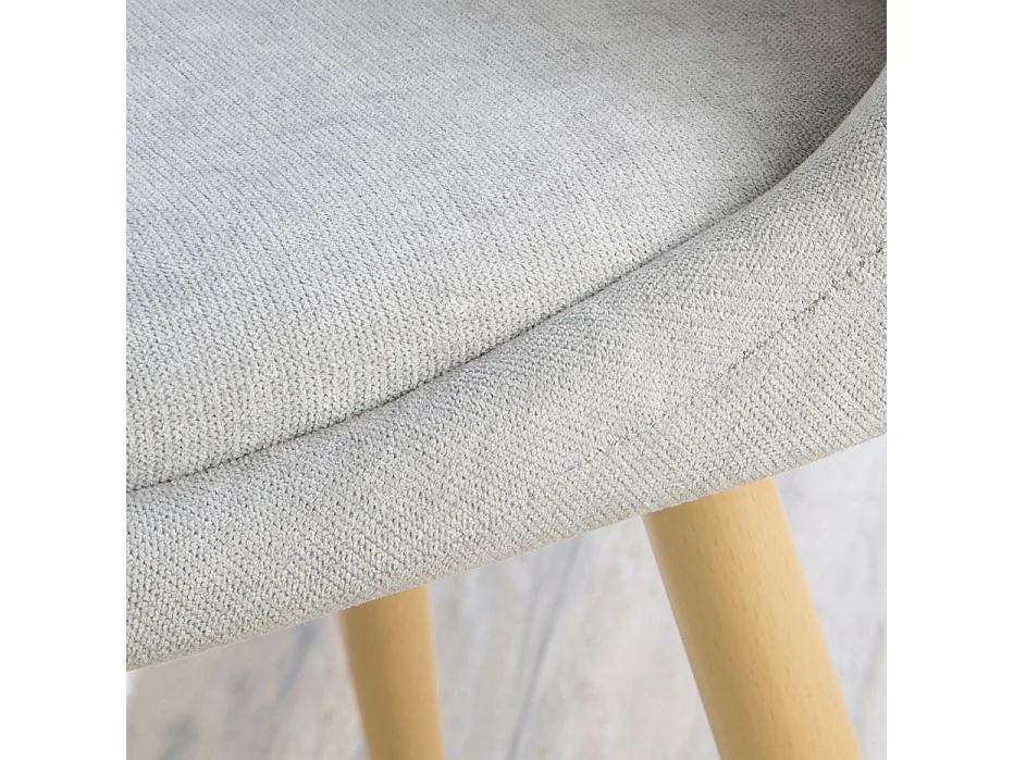 Pack Set di 4 sedie stoffa e legno. gambe metalliche Beige 47x87