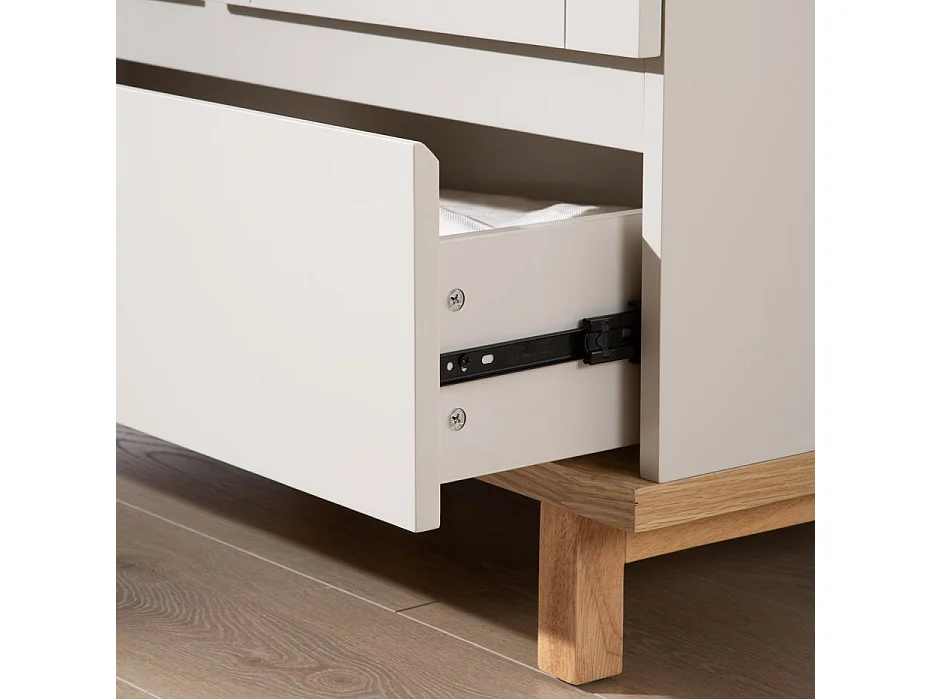 Vetrina tavola in legno di quercia e tavola in mdf Quercia/Beige 40x150