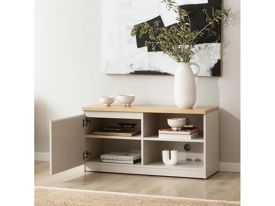 Mobile tv tavola in legno di quercia e tavola in mdf Quercia/Beige 40x50