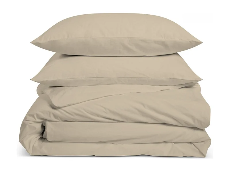 Parure de lit unie 100% Percale de coton - Lin - 240x260cm