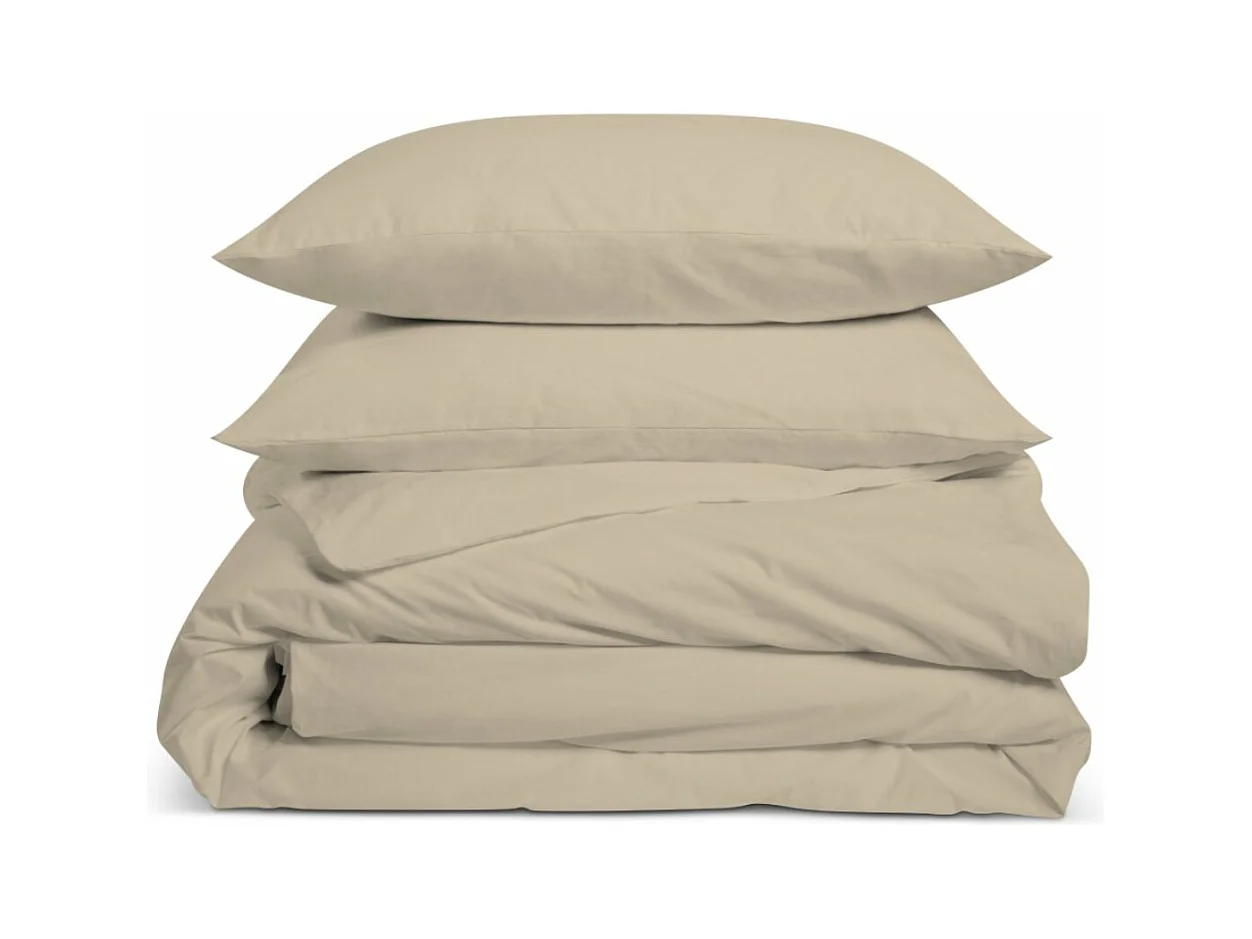 Parure de lit unie 100% Percale de coton - Lin - 220x240cm