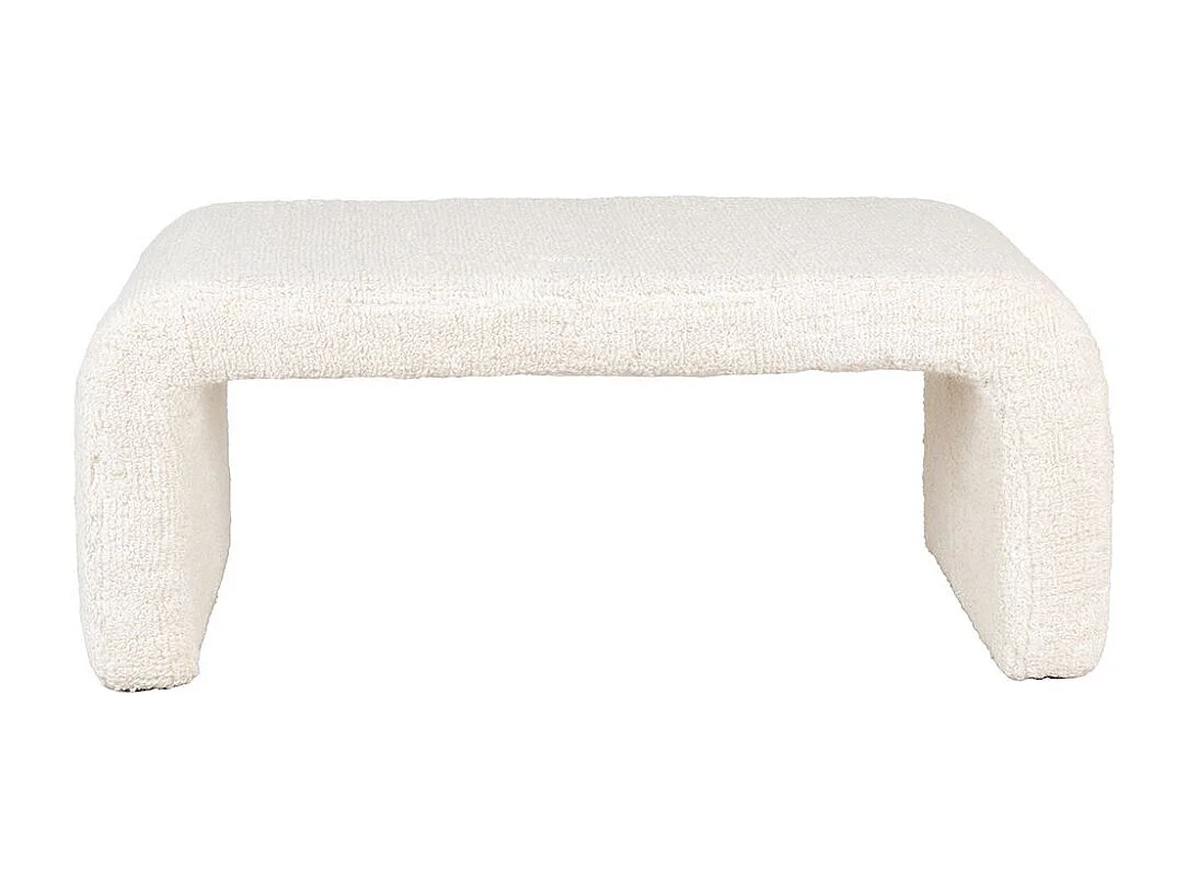 Banc blanc tissu bouclettes L 95 cm