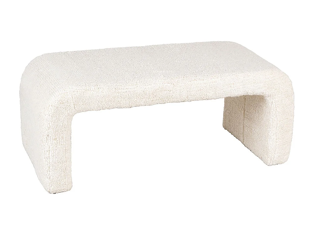 Banc blanc tissu bouclettes L 95 cm