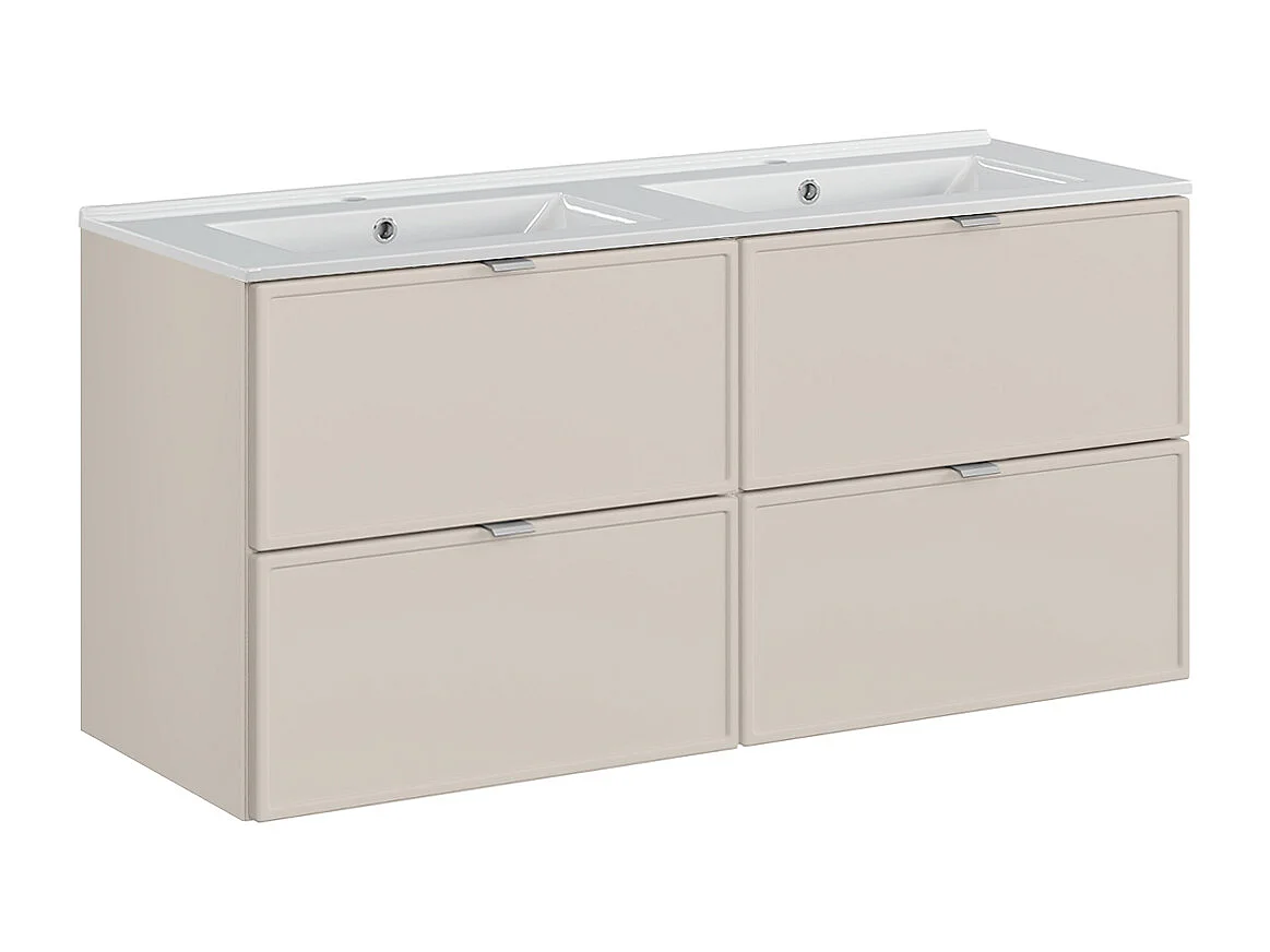 Meuble double vasque encastrée 120cm Alba Cachemire
