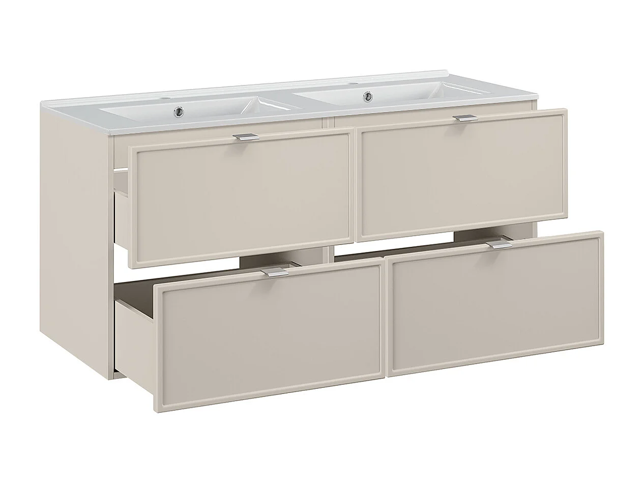 Meuble double vasque encastrée 120cm Alba Cachemire